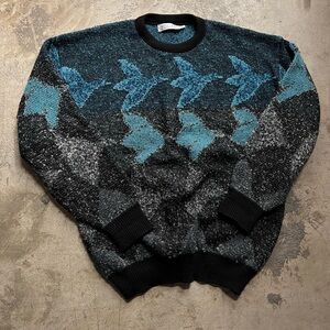 Vintage Jantzen Bird Pattern knit sweater, size Large
